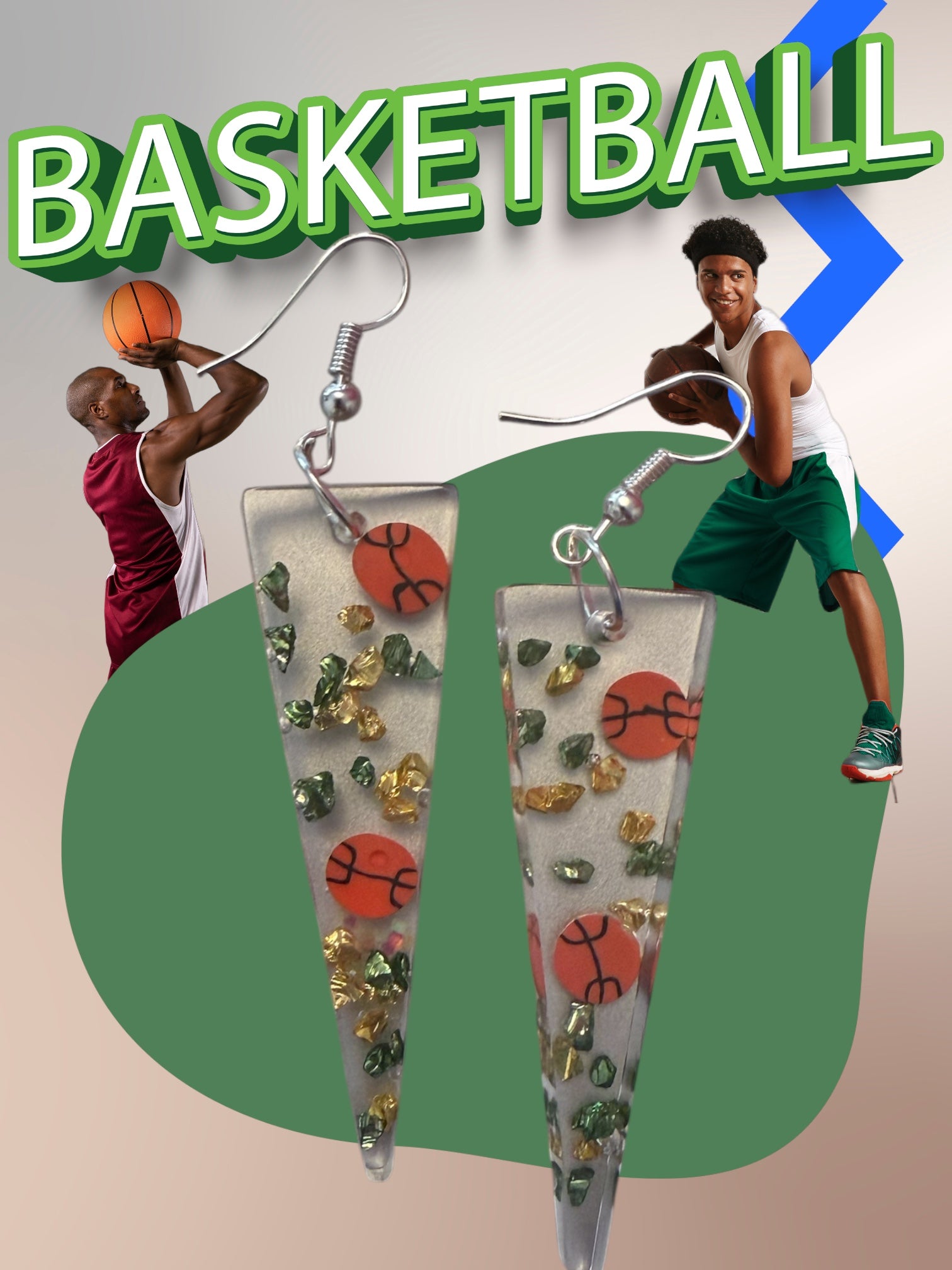 Basketball earrings