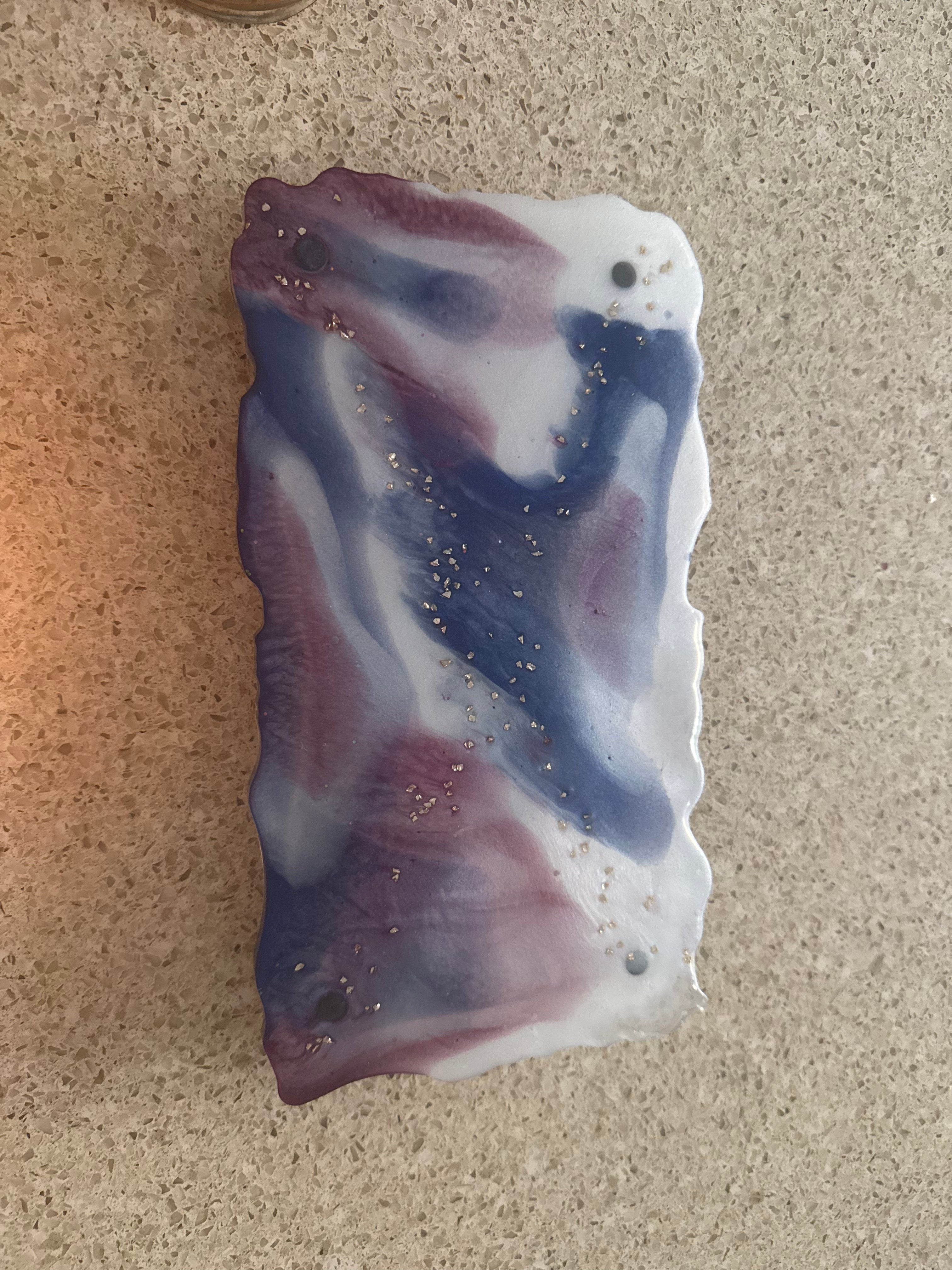 Blue and Purple marble tray