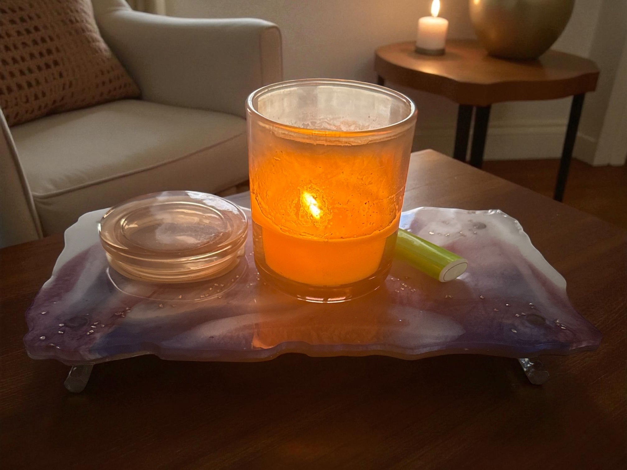 Blue and Purple marble tray