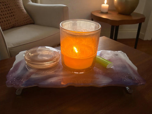 Blue and Purple marble tray