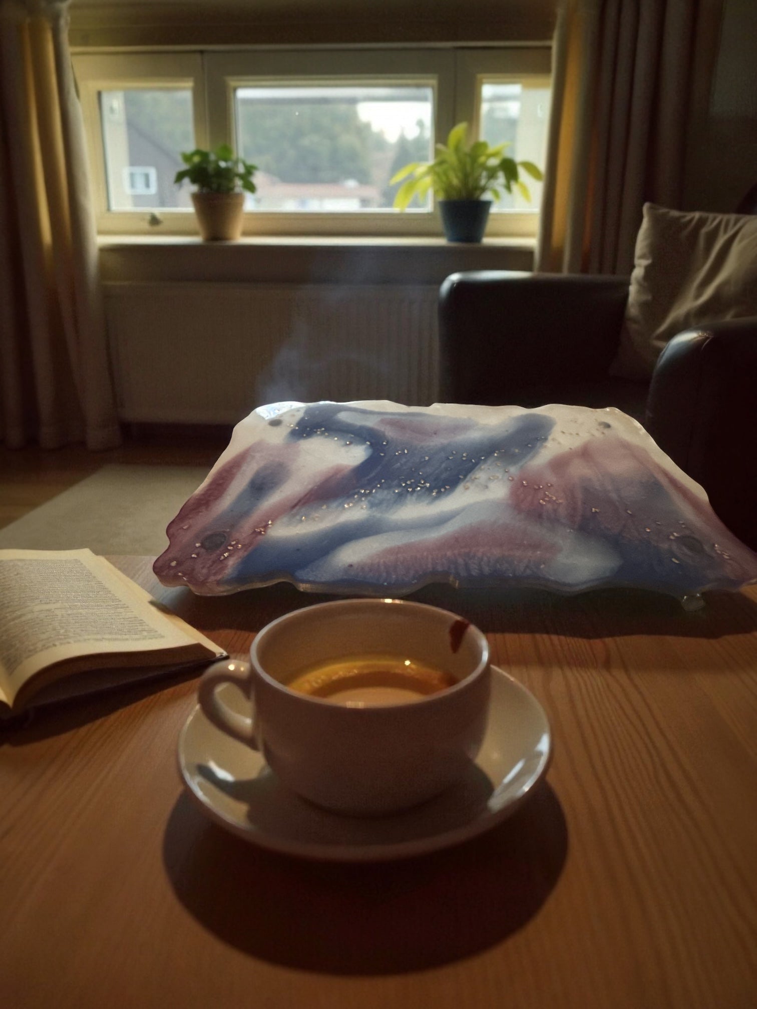Blue and Purple marble tray